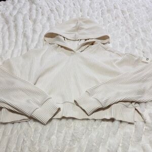 Alo Women's Cream Hoodie Sweatshirt